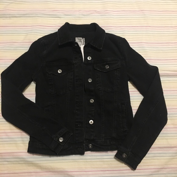 bershka black denim jacket